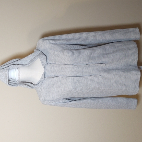 Loft Women's Gray Waffle Weave Hoodie - Picture 1 of 5